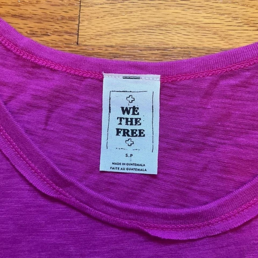 We The Free Magenta Flutter Sleeve Tank Top Size S Boho Preppy Summer - Picture 2 of 4